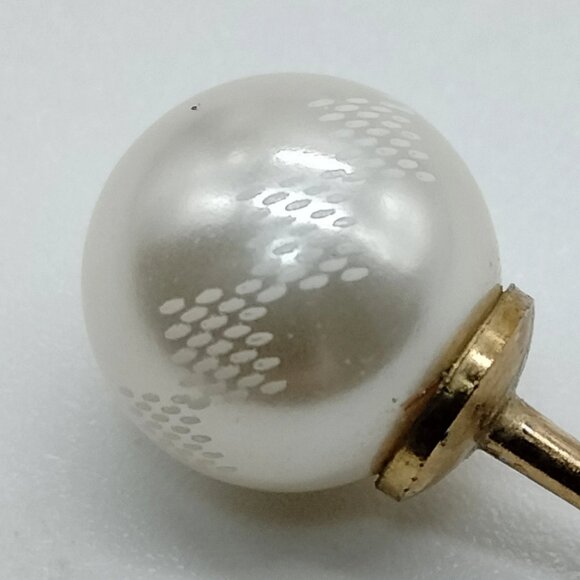 $395 Authentic LOUIS VUITTON Made in ITALY Unisex Gold Pearl 1 Earring Only - Picture 1 of 8